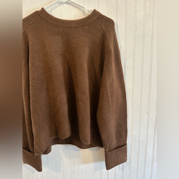 Abercrombie & Fitch Women's Scoop Crew Sweater in Chocolate Brown - Picture 2 of 5